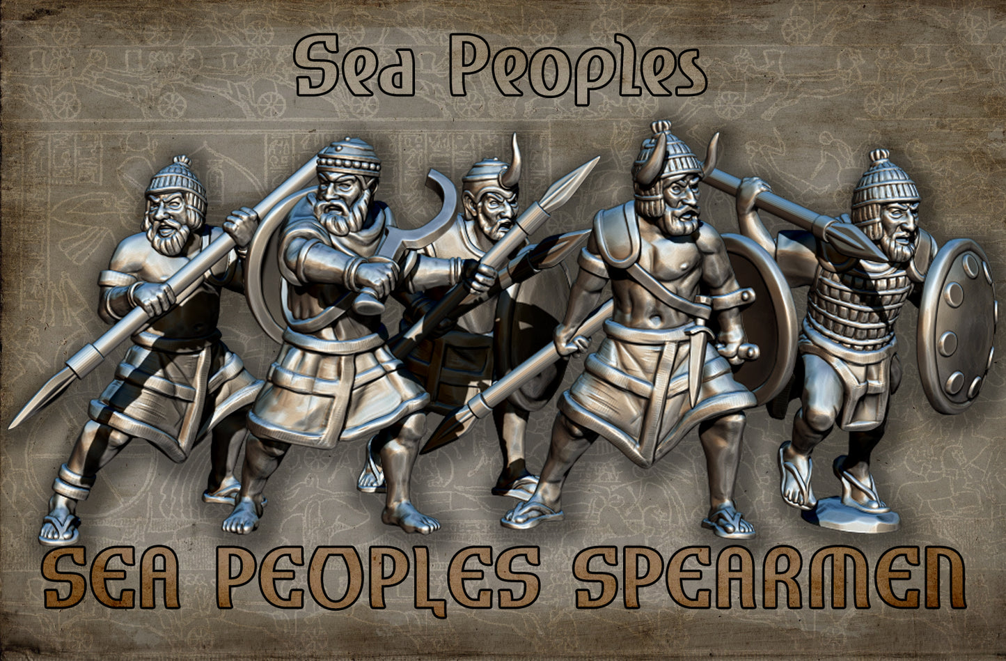 Sea Peoples Spearmen | Sea Peoples | Red Copper Miniatures