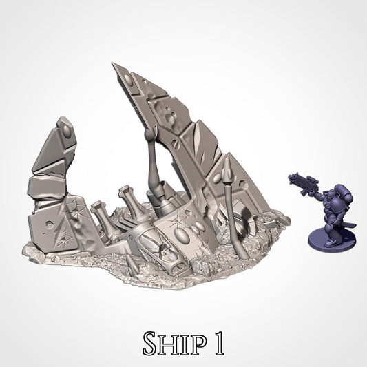 Crashed Xenos Spaceships | Scatter Terrain | Txarli Factory