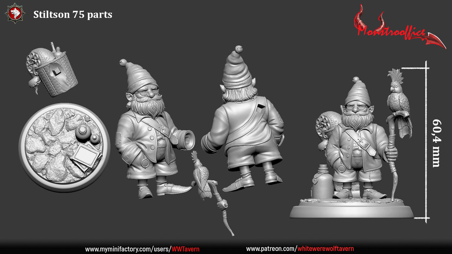 The Extraordinary Stiltson | Monstrooffice | Multiple Scales | Resin 3D Printed Miniature | White Werewolf Tavern