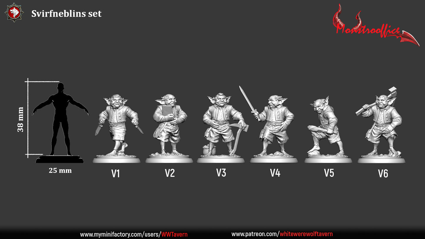 Svirfneblins set | Monstrooffice | Resin 3D Printed Miniature | White Werewolf Tavern | DnD