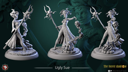 Ugly Sue | The Forest Shadow | Multiple Scales | Resin 3D Printed Miniature | White Werewolf Tavern