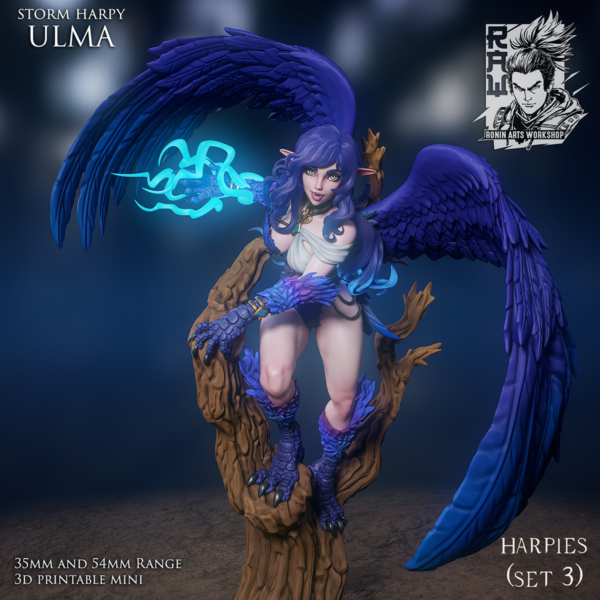 Storm Harpy Ulma - Tree Stalking Pose | Pinups | Ronin Arts Workshop