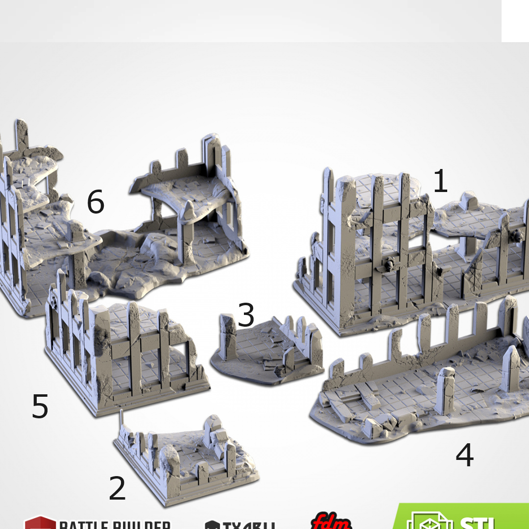 City Ruins | Scatter Terrain | Txarli Factory  | Table Top Gaming
