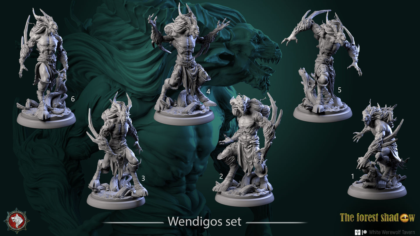 Wendigos Set | The Forest Shadow | Resin 3D Printed Miniature | White Werewolf Tavern | DnD