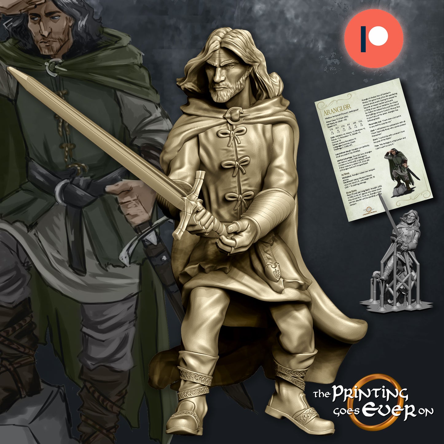 Aranglor - fighting | Into the Mountains | MESBG | The Printing Goes Ever On