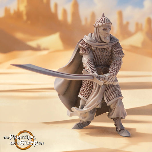 Arash Emir of Scimitars – On Foot and Mounted | Sands of the East | MESBG | The Printing Goes Ever On