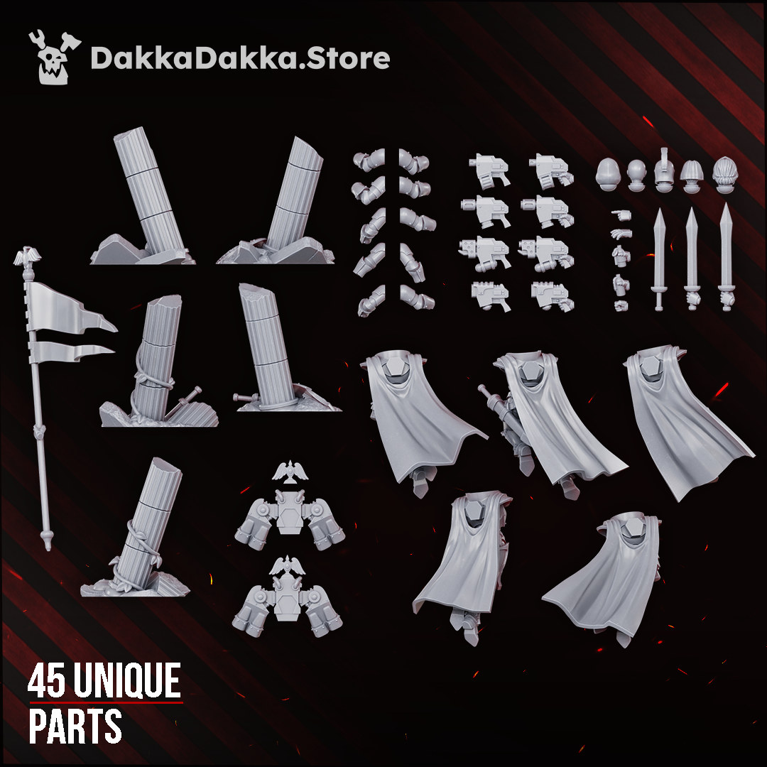 Harpies/Sirens build kit overview, 45 unique parts, Dakka Dakka Store render