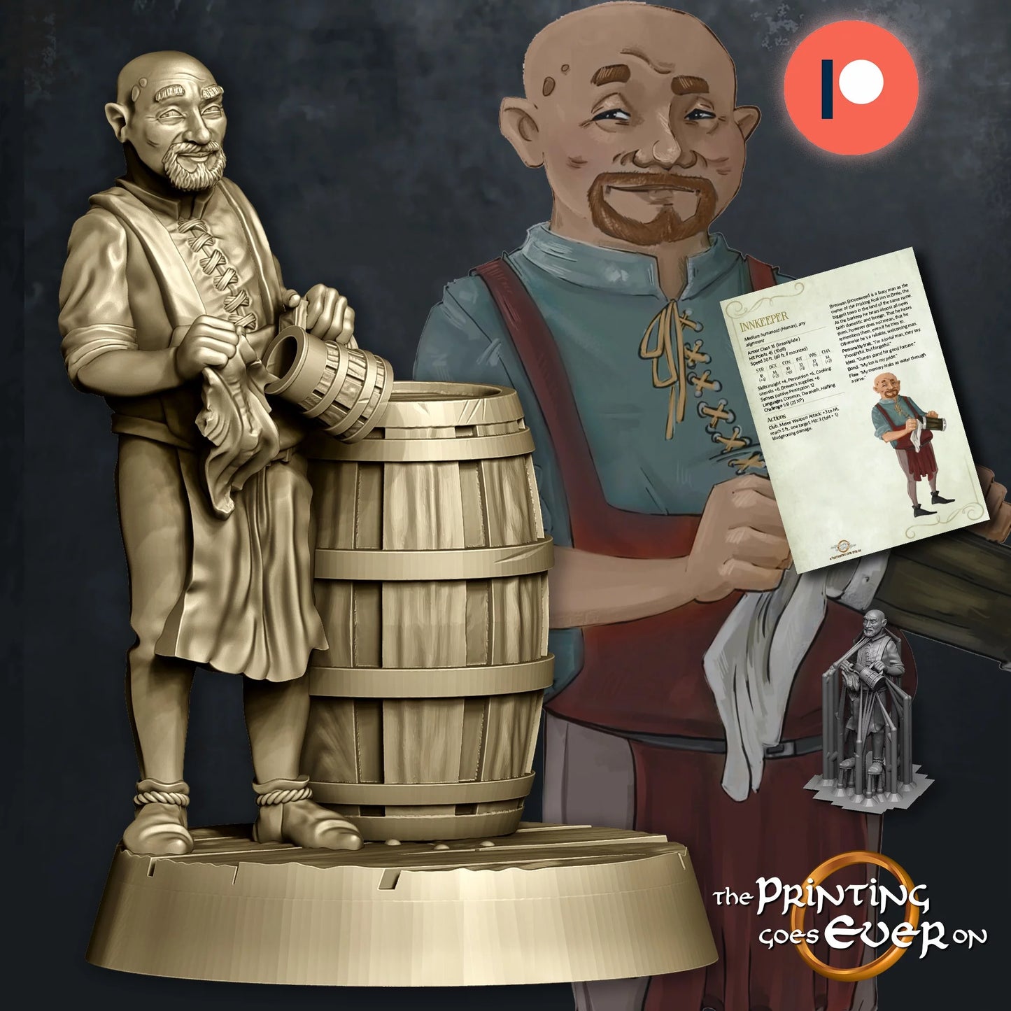 Breowan the Innkeeper | The Town of Breie | MESBG | The Printing Goes Ever On