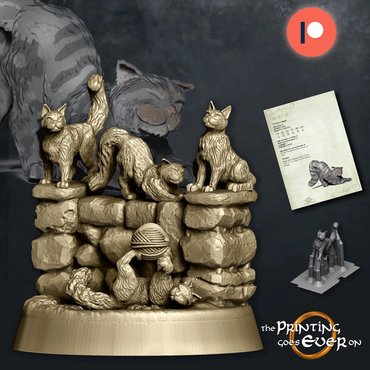 House Cats - Five Poses | The Town of Breie | MESBG | The Printing Goes Ever On