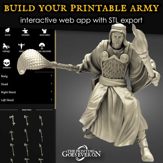 Custom Printed Desert Warrior | Tales of the Desert Clans | The Printing Goes Ever On