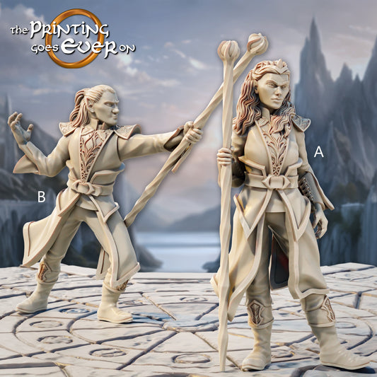 Elven Stormcaller Mages | Silver Shores | MESBG | The Printing Goes Ever On