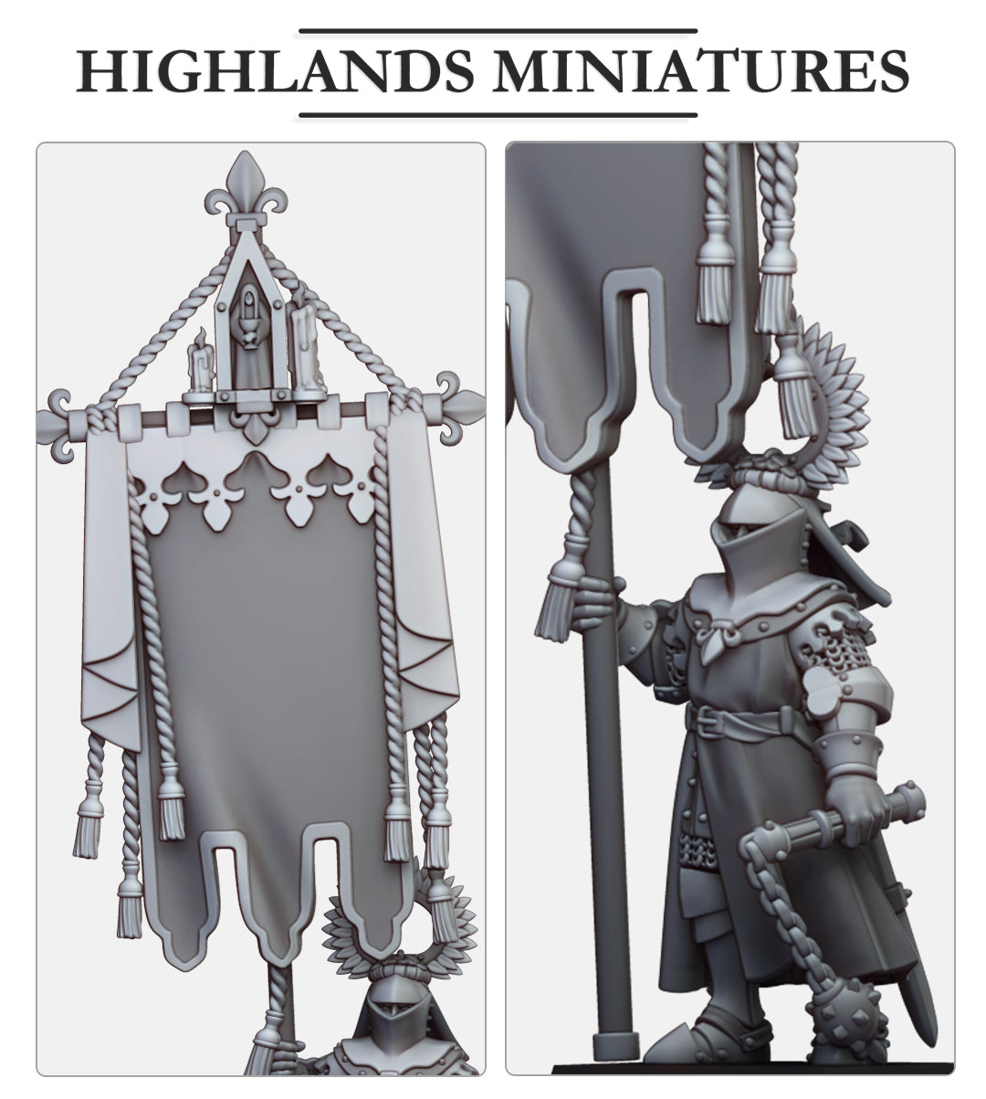 Standard Bearer of Gallia | Gallia, the Medieval Kingdom | Highlands Miniatures