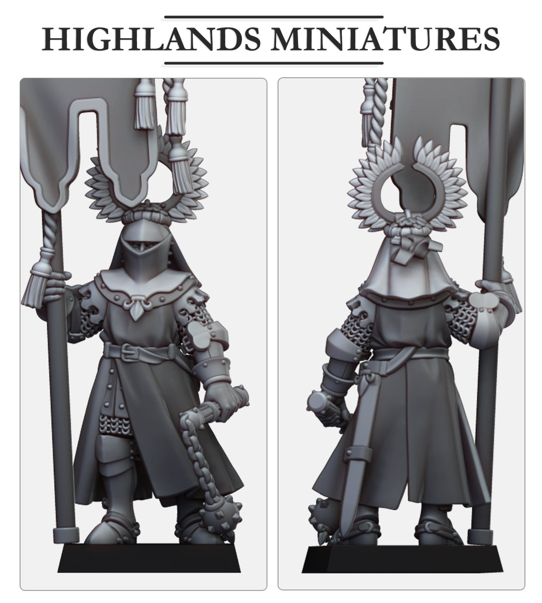 Standard Bearer of Gallia | Gallia, the Medieval Kingdom | Highlands Miniatures