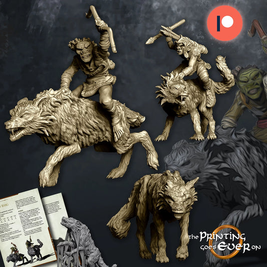 Goblin Wargs + Riders | Into the Mountains | MESBG | The Printing Goes Ever On