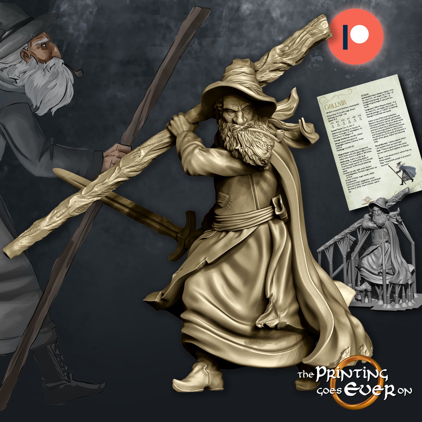 Gollnir - fighting | Into the Mountains | MESBG | The Printing Goes Ever On