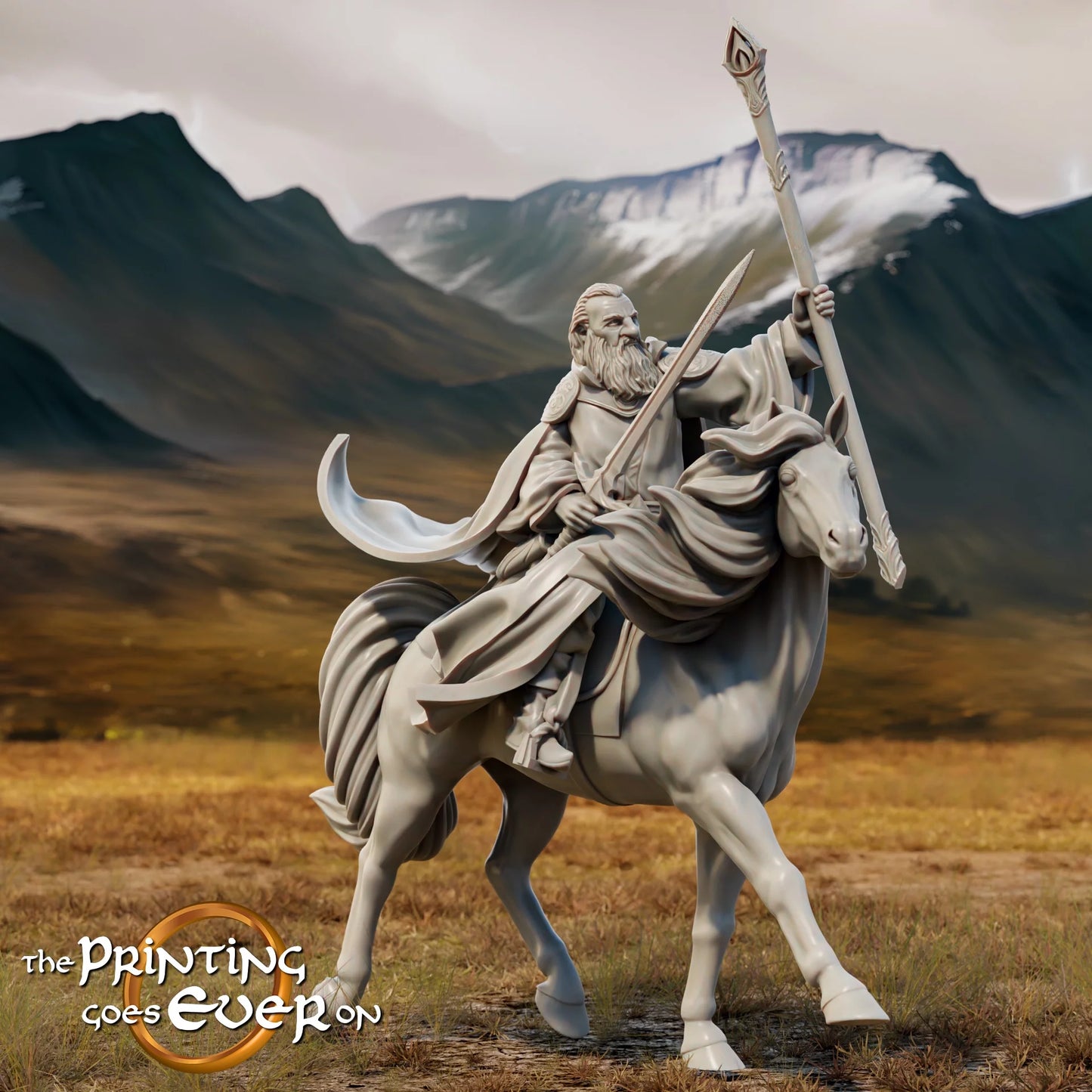 Gollnir the Wise – On Foot and Mounted | Last Stand | MESBG | The Printing Goes Ever On