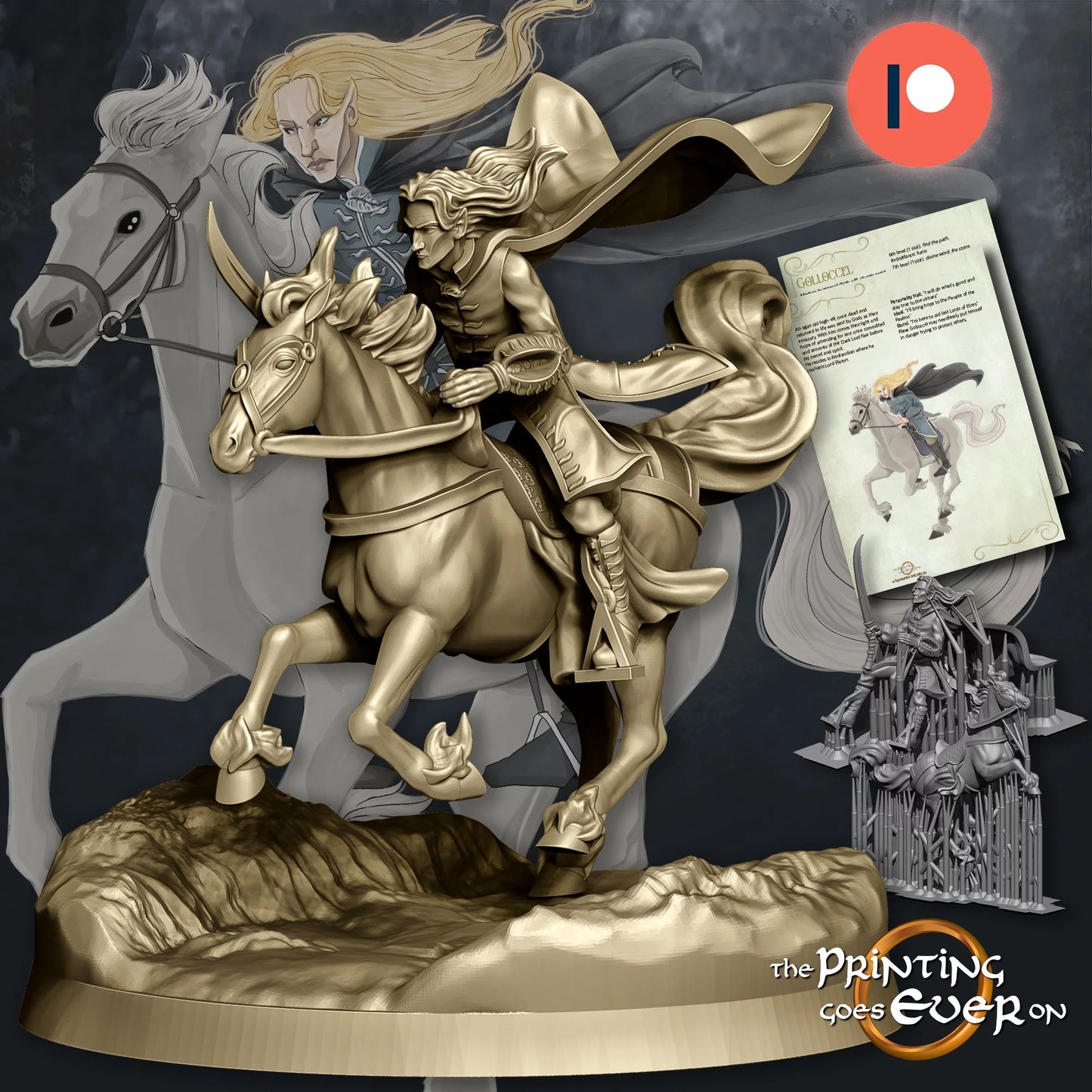 Lord Golloccel – On Foot and Mounted | Crossing the River | MESBG | The Printing Goes Ever On