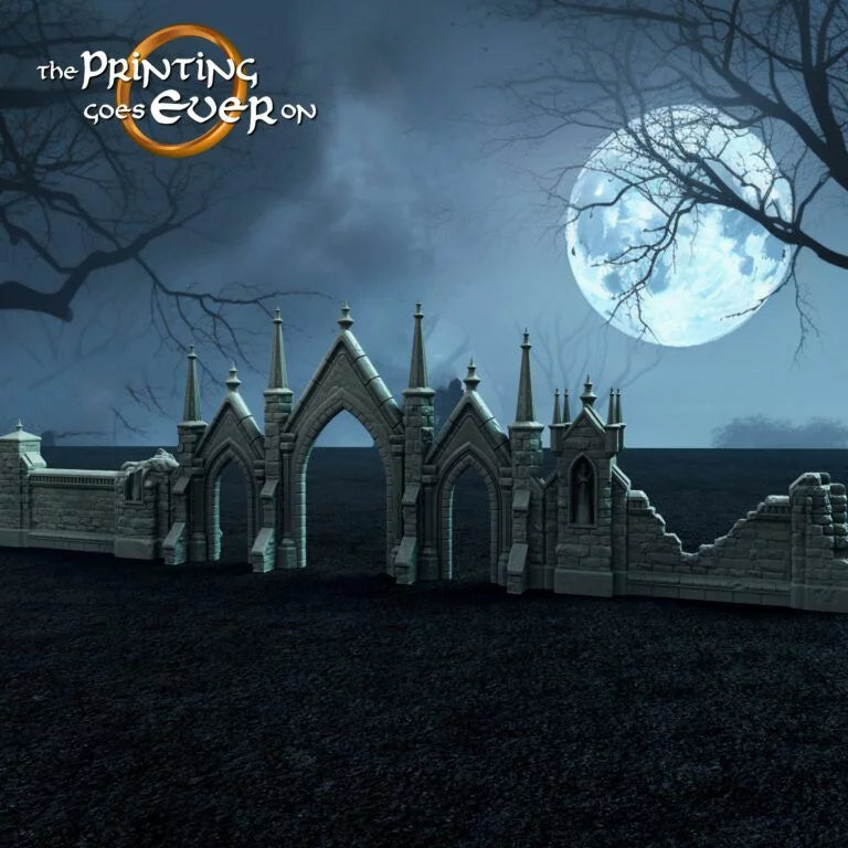Modular Cemetery Walls – Gothic Terrain | Undead Army | The Printing Goes Ever On