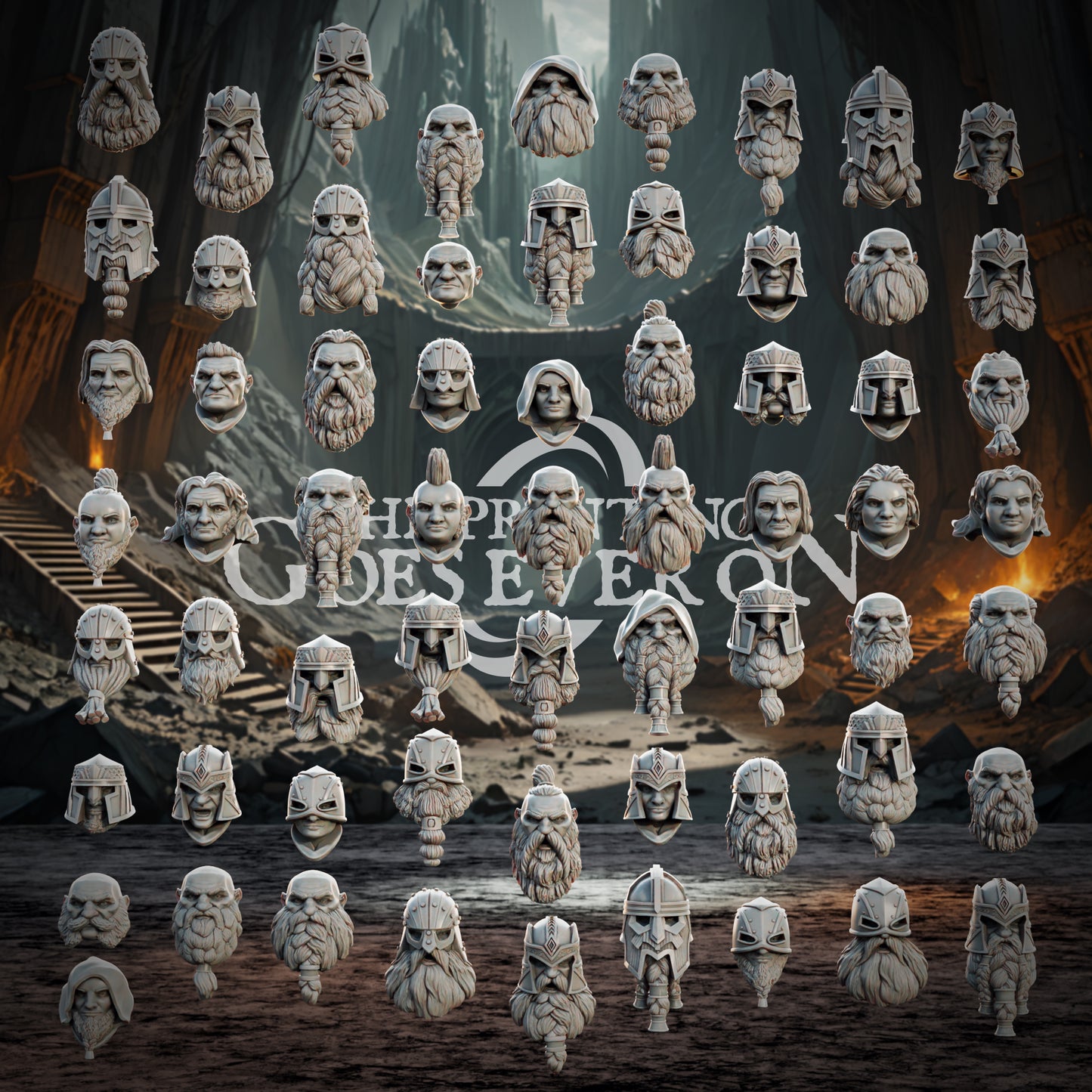 Bits - Dwarven Heads | Tales of the Deep | MESBG | The Printing Goes Ever On