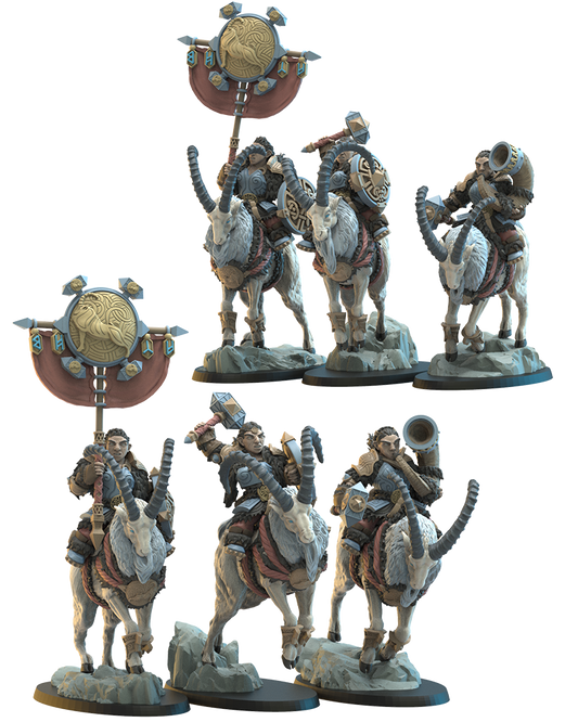 Heiðrun Regiment Command Group | Niavellir Dwarves | Lost Kingdom Miniatures