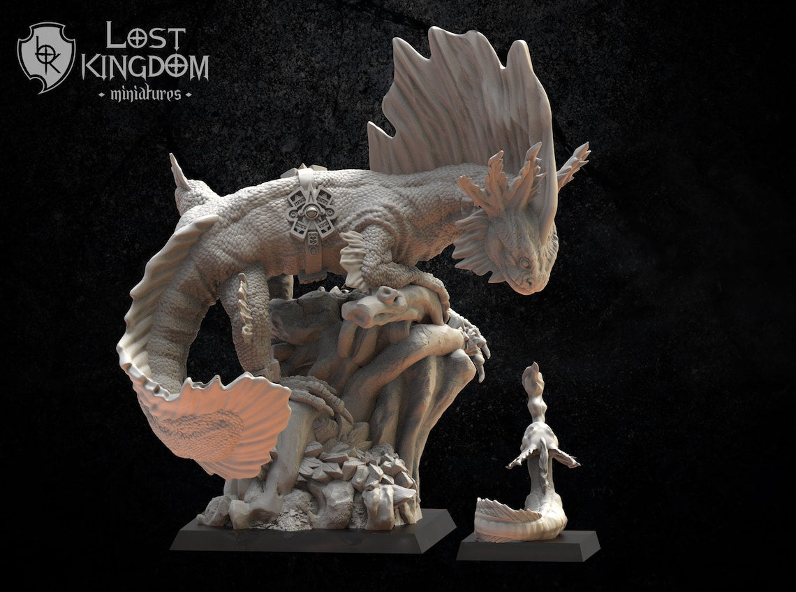 Tlemiahuatl with Baby | Saurian Ancients | Lost Kingdom Miniatures |