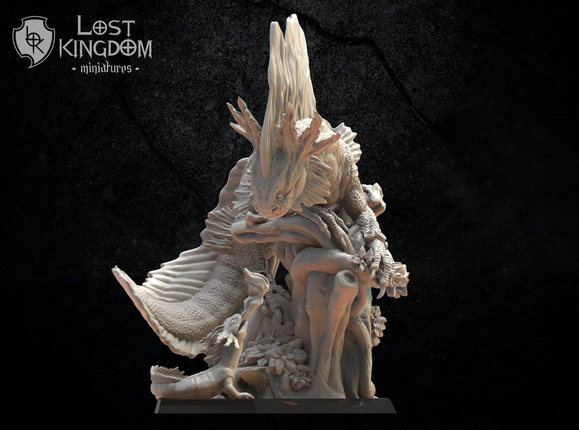 Tlemiahuatl with Baby | Saurian Ancients | Lost Kingdom Miniatures |