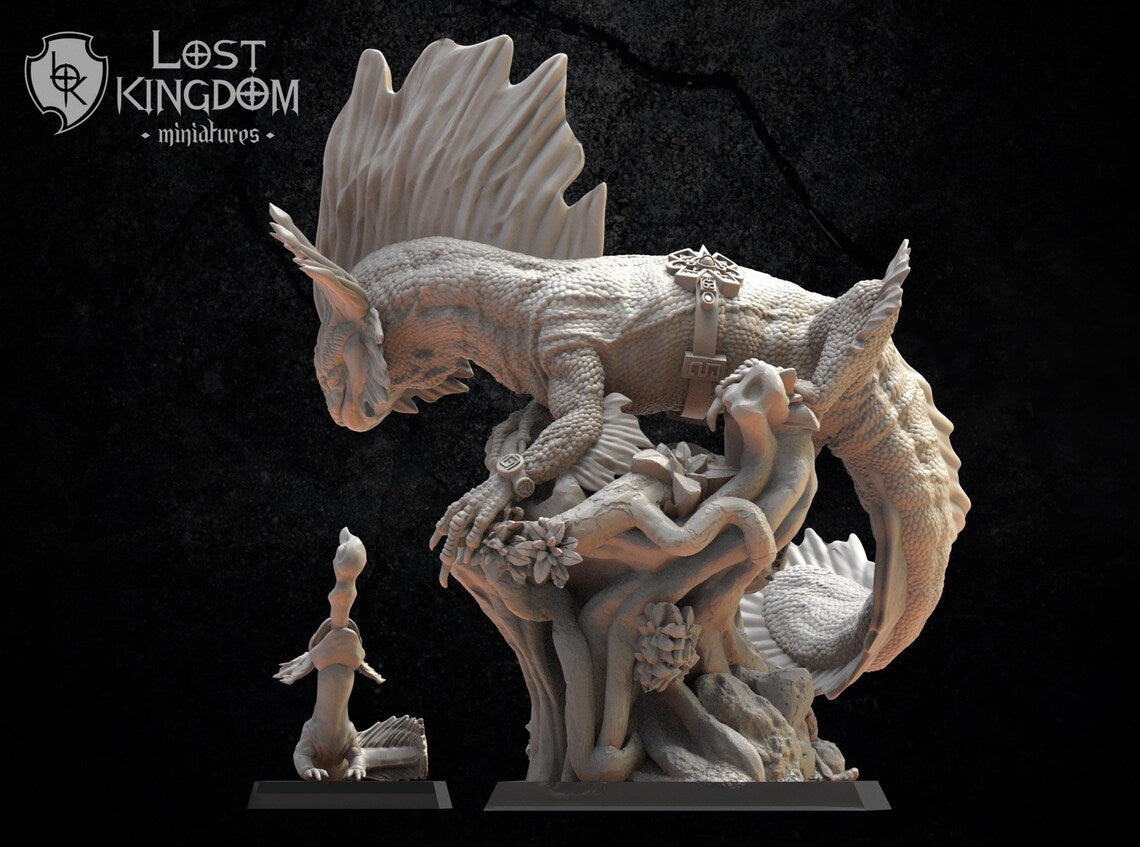 Tlemiahuatl with Baby | Saurian Ancients | Lost Kingdom Miniatures |