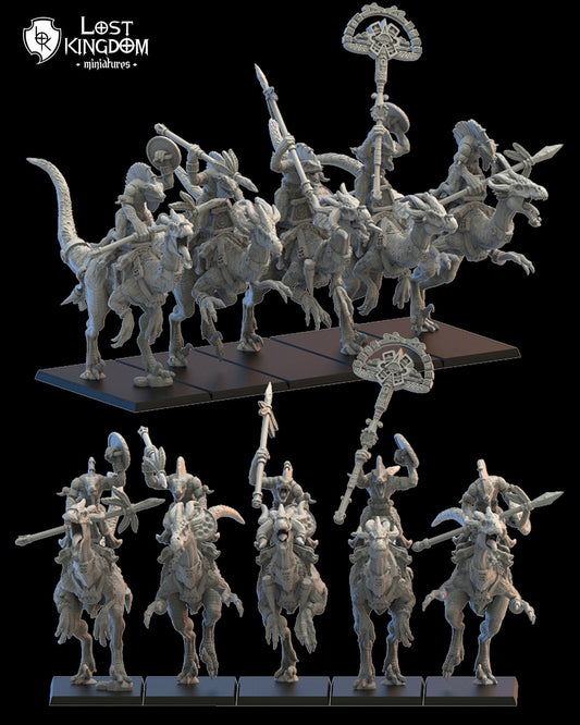 Kuakuauitl Cuetzpalli Riders | Saurian Ancients | Lost Kingdom Miniatures |