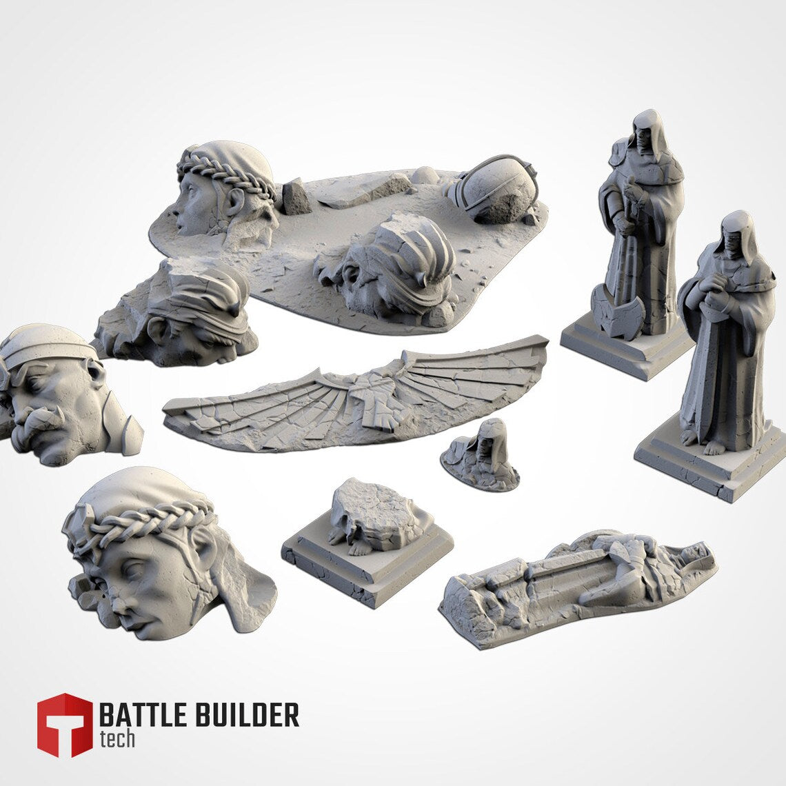 Ruined Statues | Scatter Terrain | Txarli Factory | Table Top Gaming