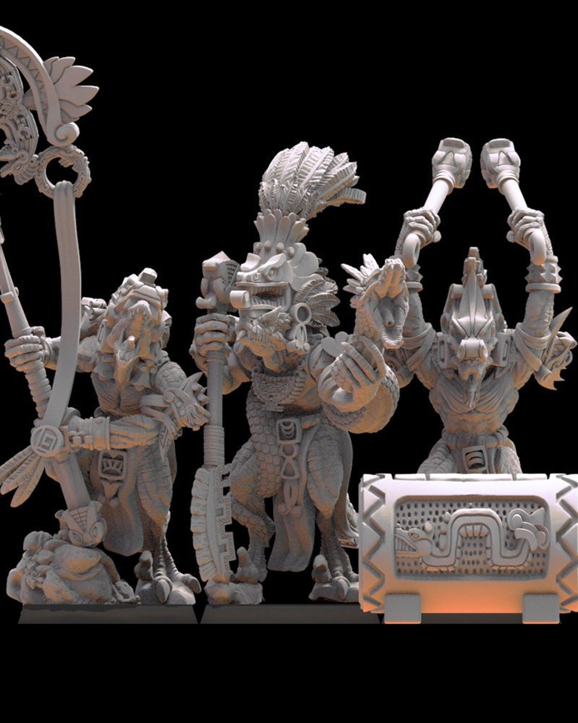 Coatl Guard Command Group | Saurian Ancients | Lost Kingdom Miniatures |