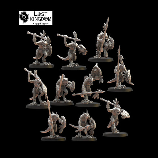Cuetzpalli Regiment With Spears | Saurian Ancients | Lost Kingdom Miniatures |