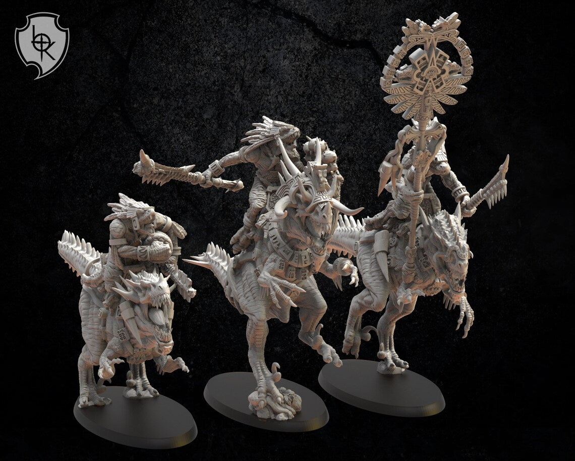 Ezocamatl Knight Command Group | Saurian Ancients | Lost Kingdom Miniatures |
