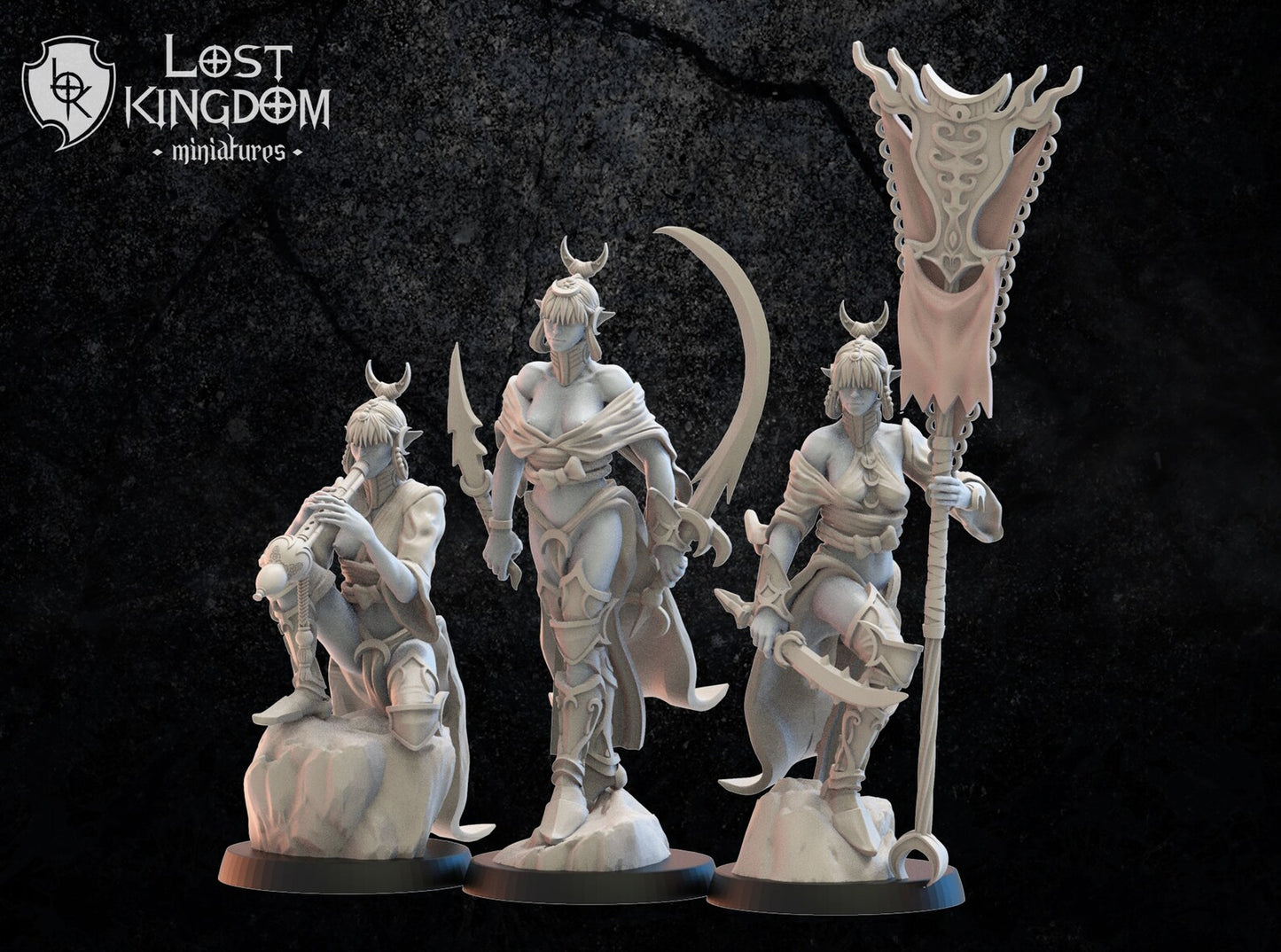 Onna Bugeisha Command Group | Night Elves / Dark Elves | Lost Kingdom Miniatures | Tabletop Gaming | Pathfinder