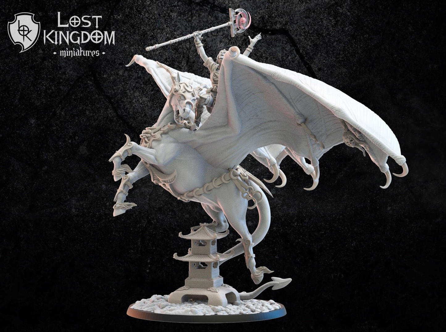 Yaachana, Night Sorceress on Tenma | Night Elves / Dark Elves | Lost Kingdom Miniatures | Tabletop Gaming | Pathfinder