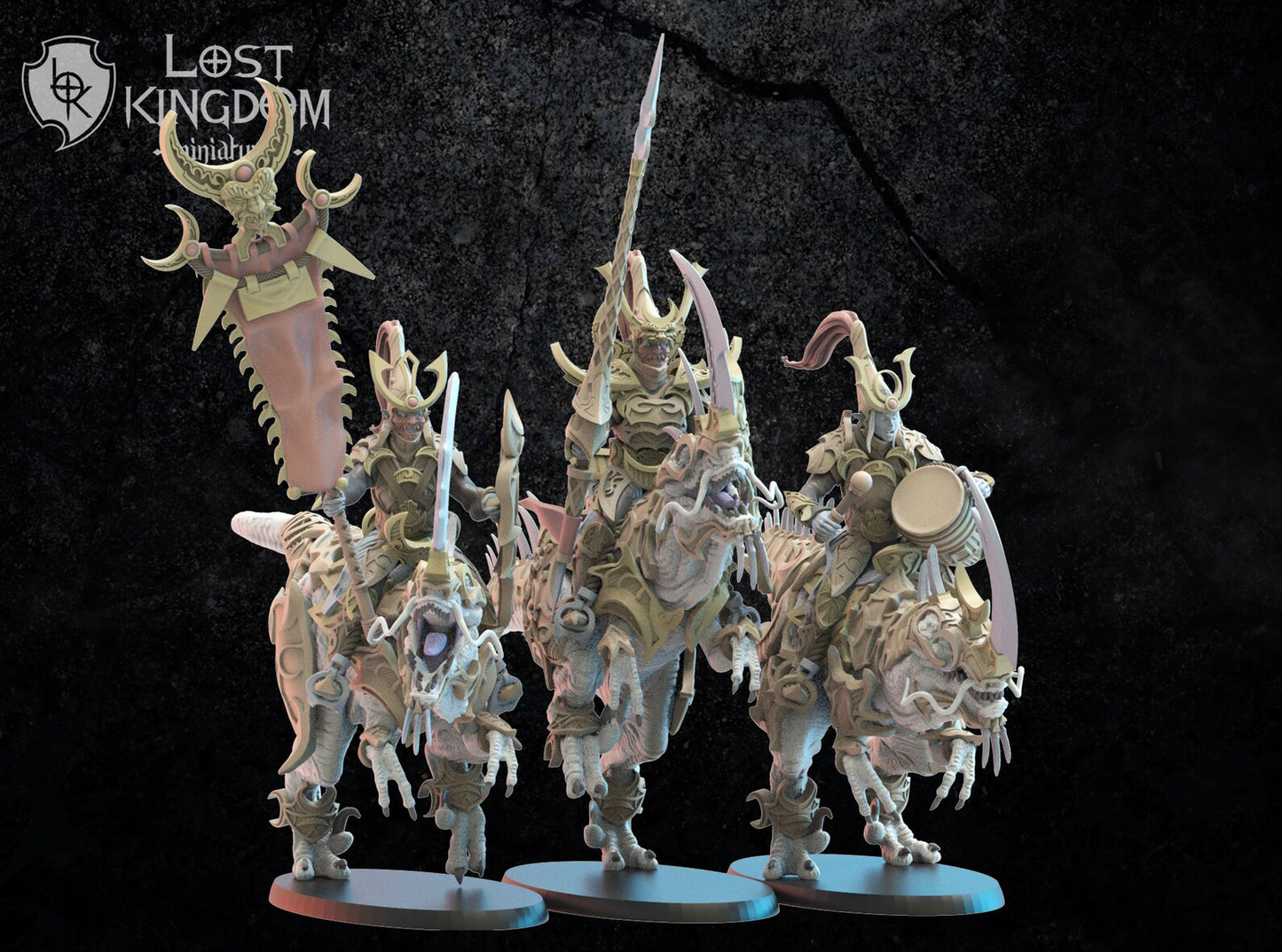 Nightfall Knights on Kyōryū Command Group | Night Elves / Dark Elves | Lost Kingdom Miniatures | Tabletop Gaming | Pathfinder