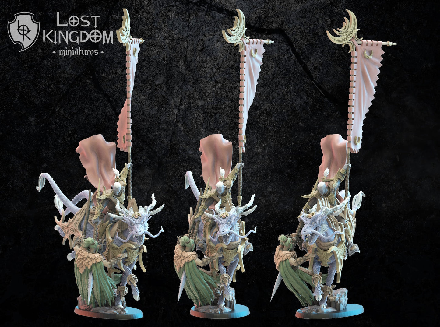 Shēdo Knight Battle Standard | Night Elves / Dark Elves | Lost Kingdom Miniatures | Tabletop Gaming | Pathfinder