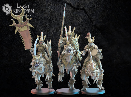 Nightfall Knights on Kyōryū Command Group | Night Elves / Dark Elves | Lost Kingdom Miniatures | Tabletop Gaming | Pathfinder