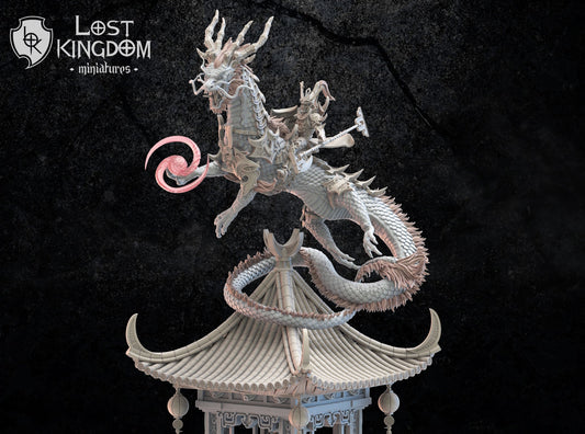 Shiro, Chieftain on Tatsu | Night Elves / Dark Elves | Lost Kingdom Miniatures | Tabletop Gaming | Pathfinder