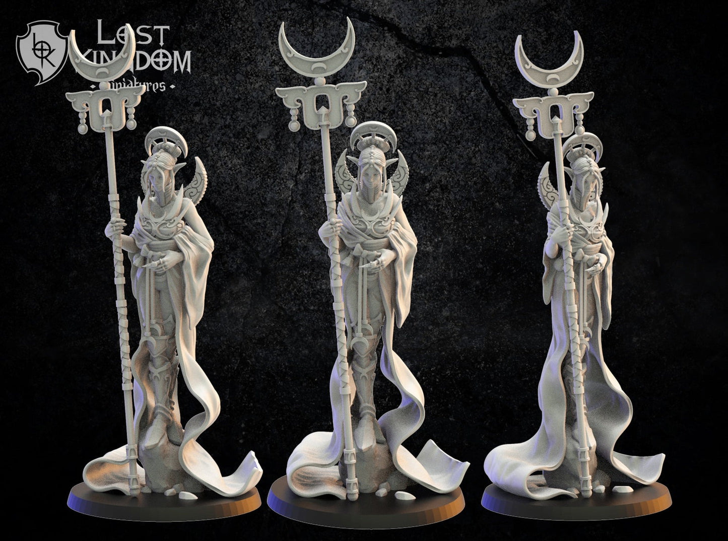 Kaguya, Moonlight Priestess | Night Elves / Dark Elves | Lost Kingdom Miniatures | Tabletop Gaming | Pathfinder
