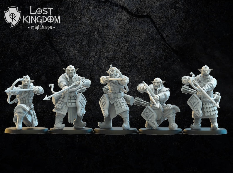 Mongobbo Bowmen on foot |Greenskins | Infernal Dwarves | Lost Kingdom Miniatures |