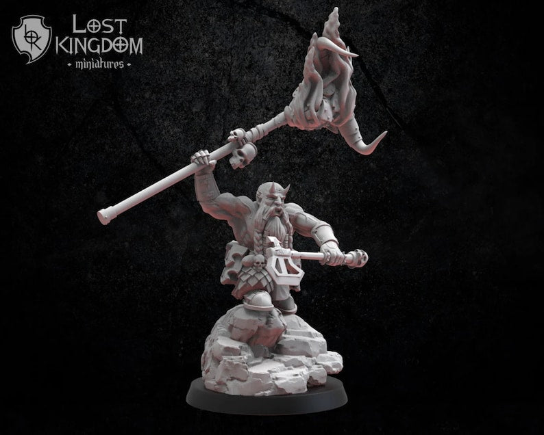 Magmhôrin Standard Bearer | Infernal Dwarves | Lost Kingdom Miniatures |