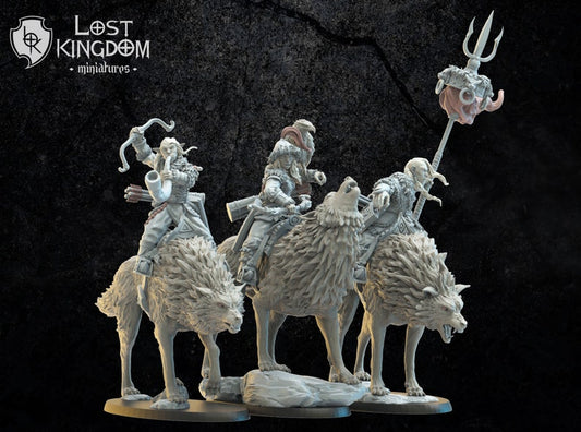 Steppe Riders On Direwolf | Greenskins | Infernal Dwarves | Lost Kingdom Miniatures