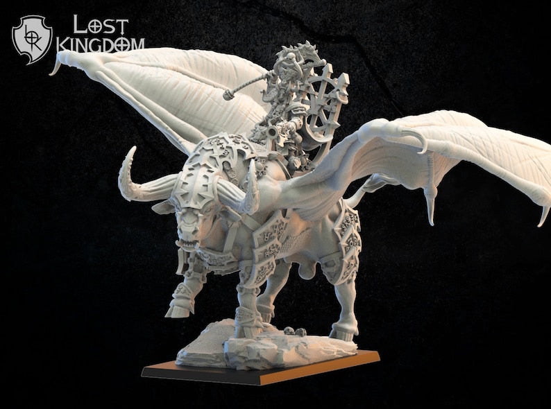 King Assur On Great Bull Of Shamut | Infernal Dwarves | Lost Kingdom Miniatures
