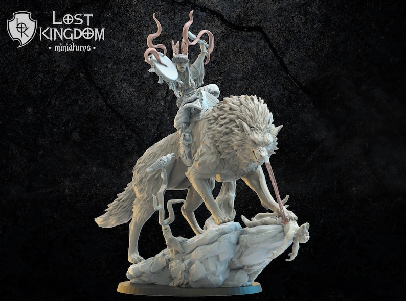 Abijiya, Mother Shaman On Чoho | Greenskins | Infernal Dwarves | Lost Kingdom Miniatures |