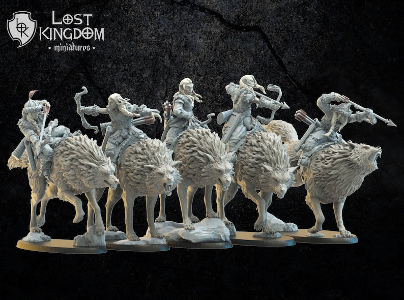 Steppe Riders On Direwolf | Greenskins | Infernal Dwarves | Lost Kingdom Miniatures