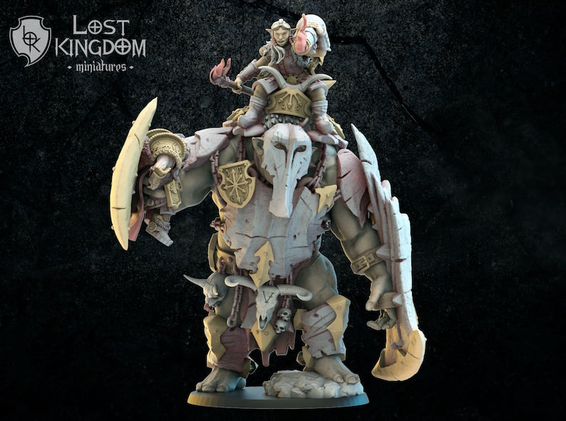 Mongobbo Gunner On Throl | Greenskins | Infernal Dwarves | Lost Kingdom Miniatures |