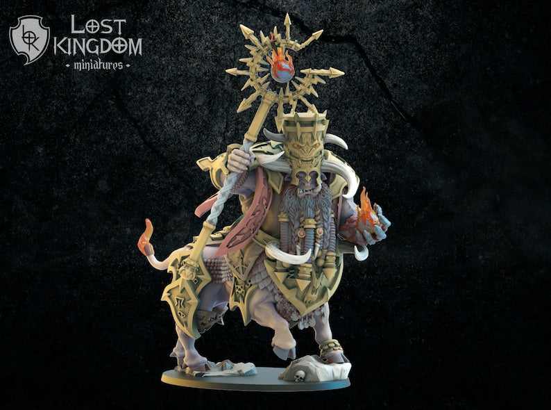 Kassuth Fireshaper, Taurukh Sorcerer | Infernal Dwarves | Lost Kingdom Miniatures |
