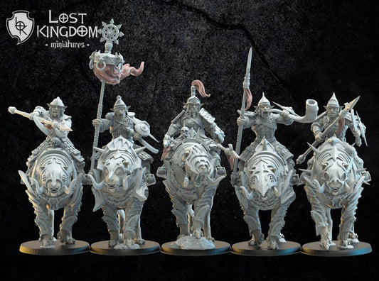 Mongobbo Knights Command Group | Greenskins | Infernal Dwarves | Lost Kingdom Miniatures