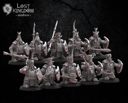 Elite Guard With Axe And Shield | Infernal Dwarves | Lost Kingdom Miniatures |