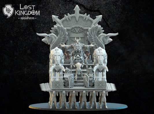 Assur, The God King On Palanquin | Infernal Dwarves | Lost Kingdom Miniatures